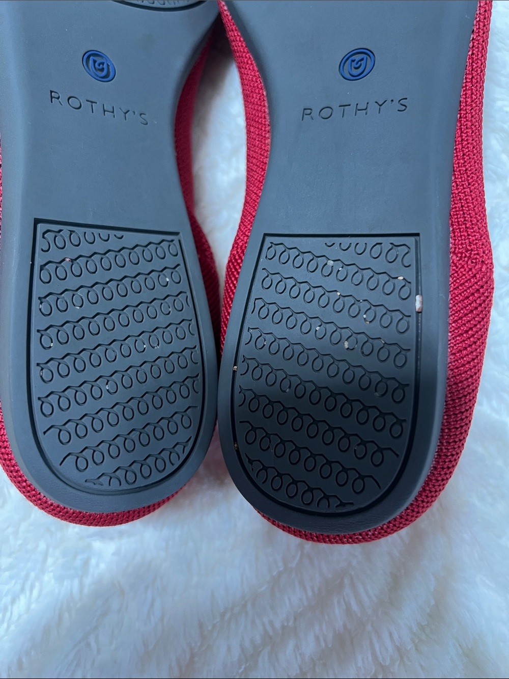 Rothy’s The Point Flats Women’s 9.5 Red Blue Knit Pointed Toe Washable - Picture 10 of 11